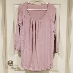 Maternity & nursing scoop neck top, lavender, 10